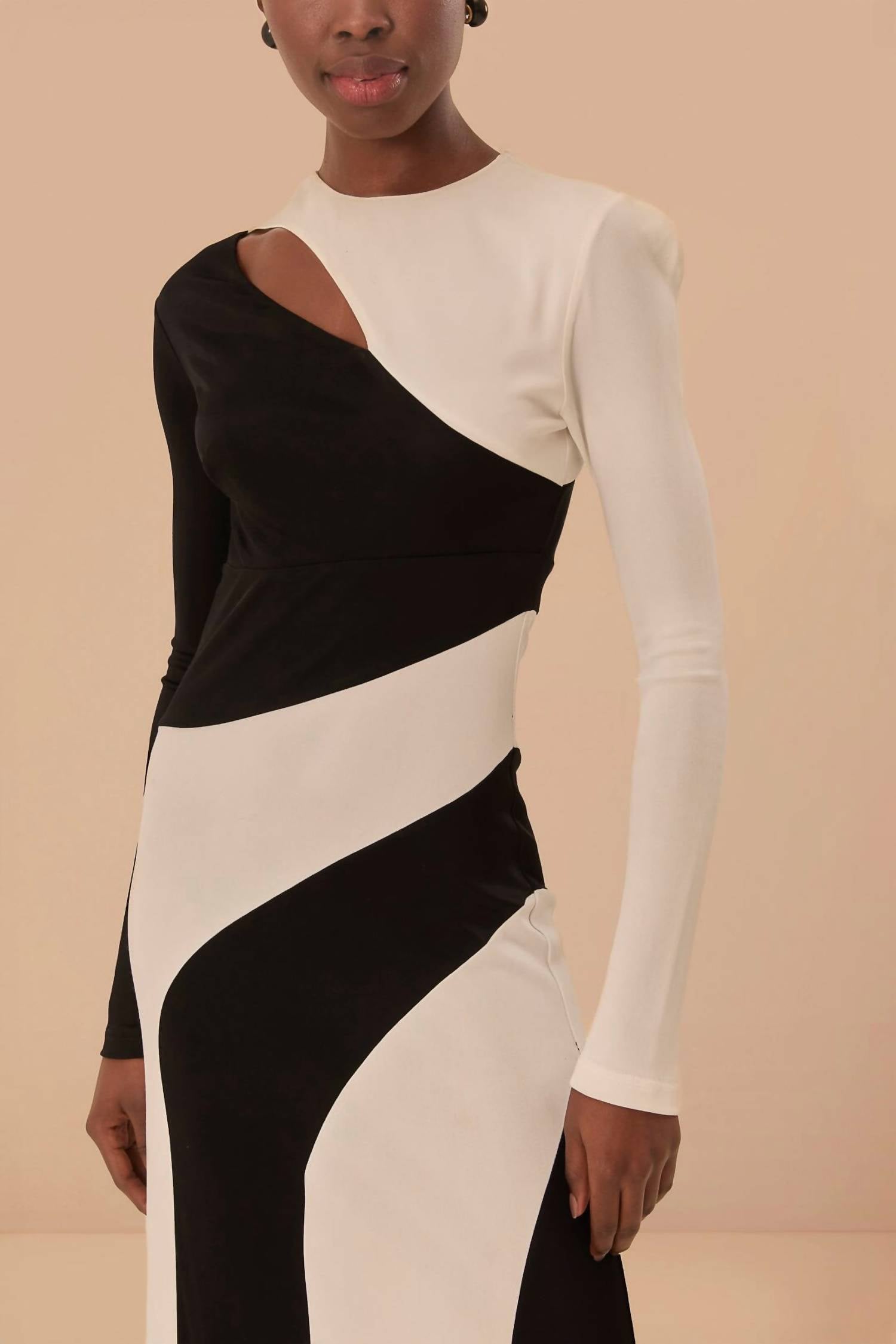 Farm Rio - Cut-out Long Sleeve Midi Dress