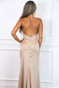 Cinderella Divine - Gem Satin Cowl Neck Formal Dress