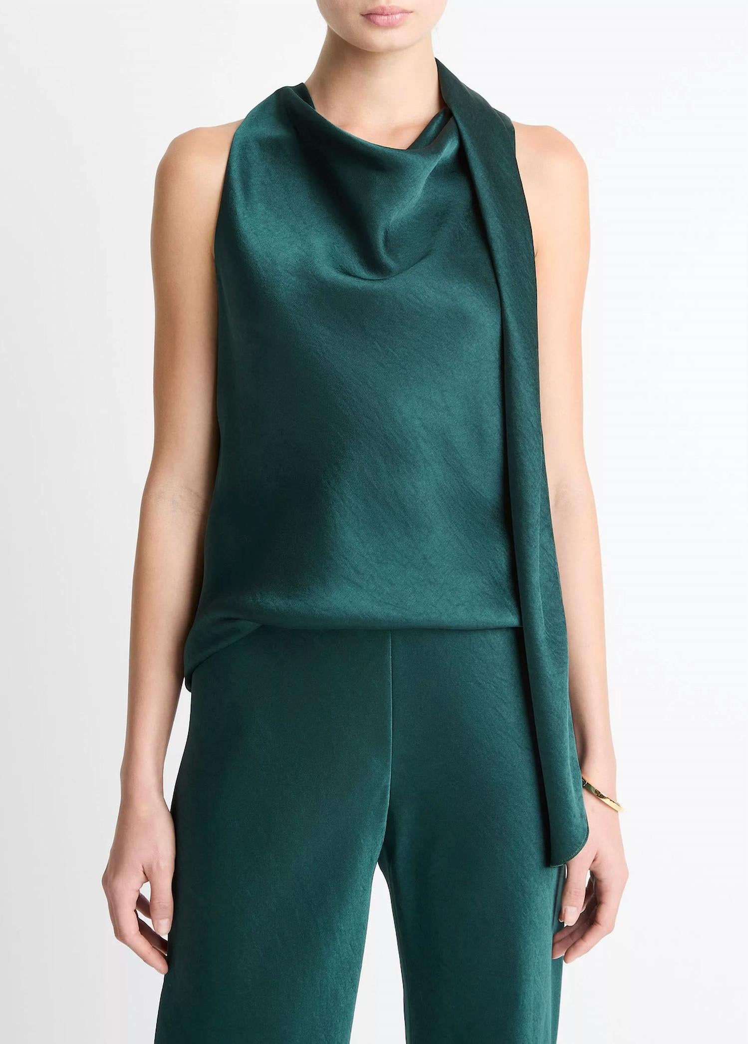 Vince - Satin Scarf Top