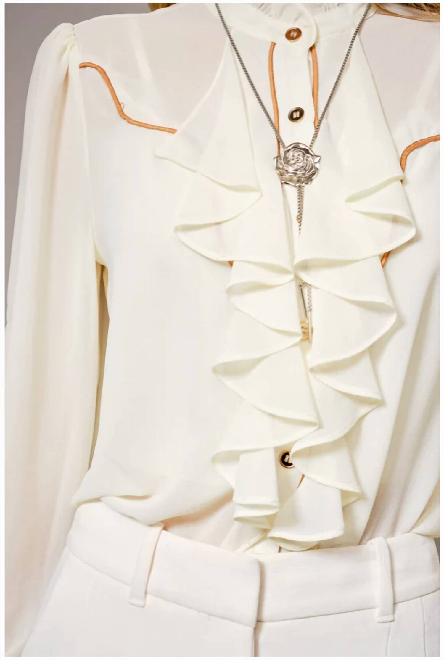 Blue B - Chelsea Ruffle Front Blouse