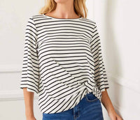 Karen Kane - Stripe Flare Sleeve Pick-Up Top