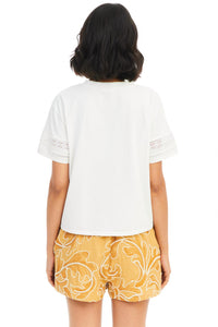 ALLISON NEW YORK Kendra Embroidered Shorts in tuscan tan - women's shorts - alternate view