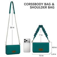 Wrangler - Dual Strap Bandana Ruched Flap Crossbody Wallet Bag
