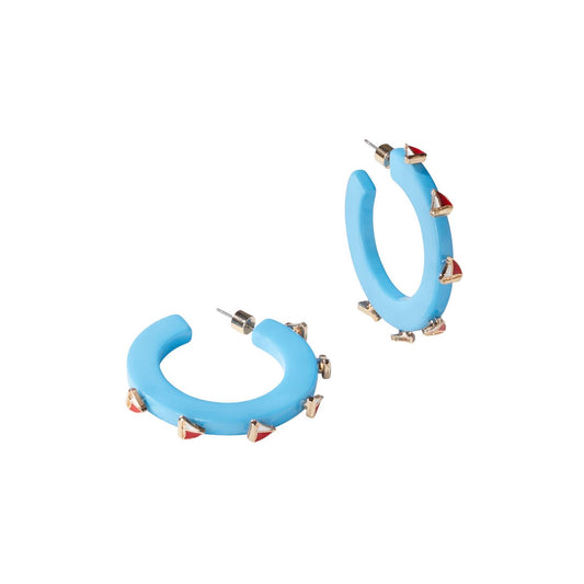 Smith & Co - Women's Sailboat Jewel Hoop Earrings
