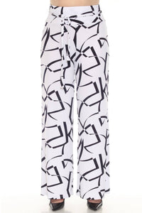 Joseph Ribkoff - Geometric Belted Wide Leg Pants