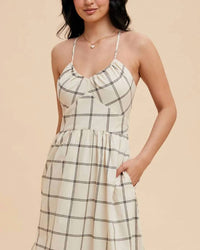 In-Loom - Grid-print Cotton Maxi Dress