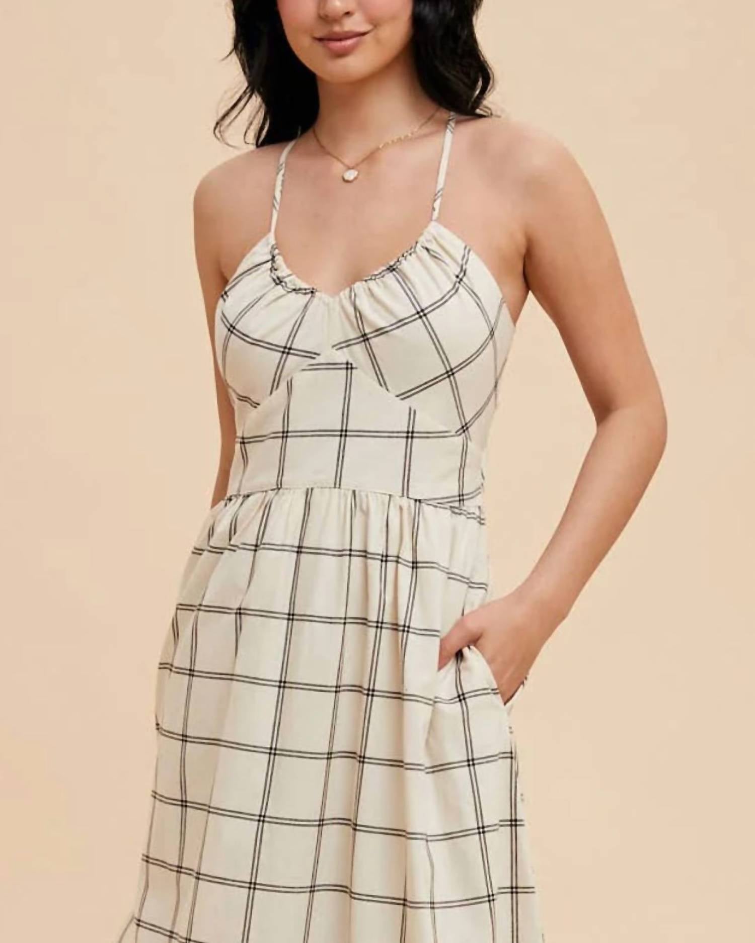 In-Loom - Grid-print Cotton Maxi Dress