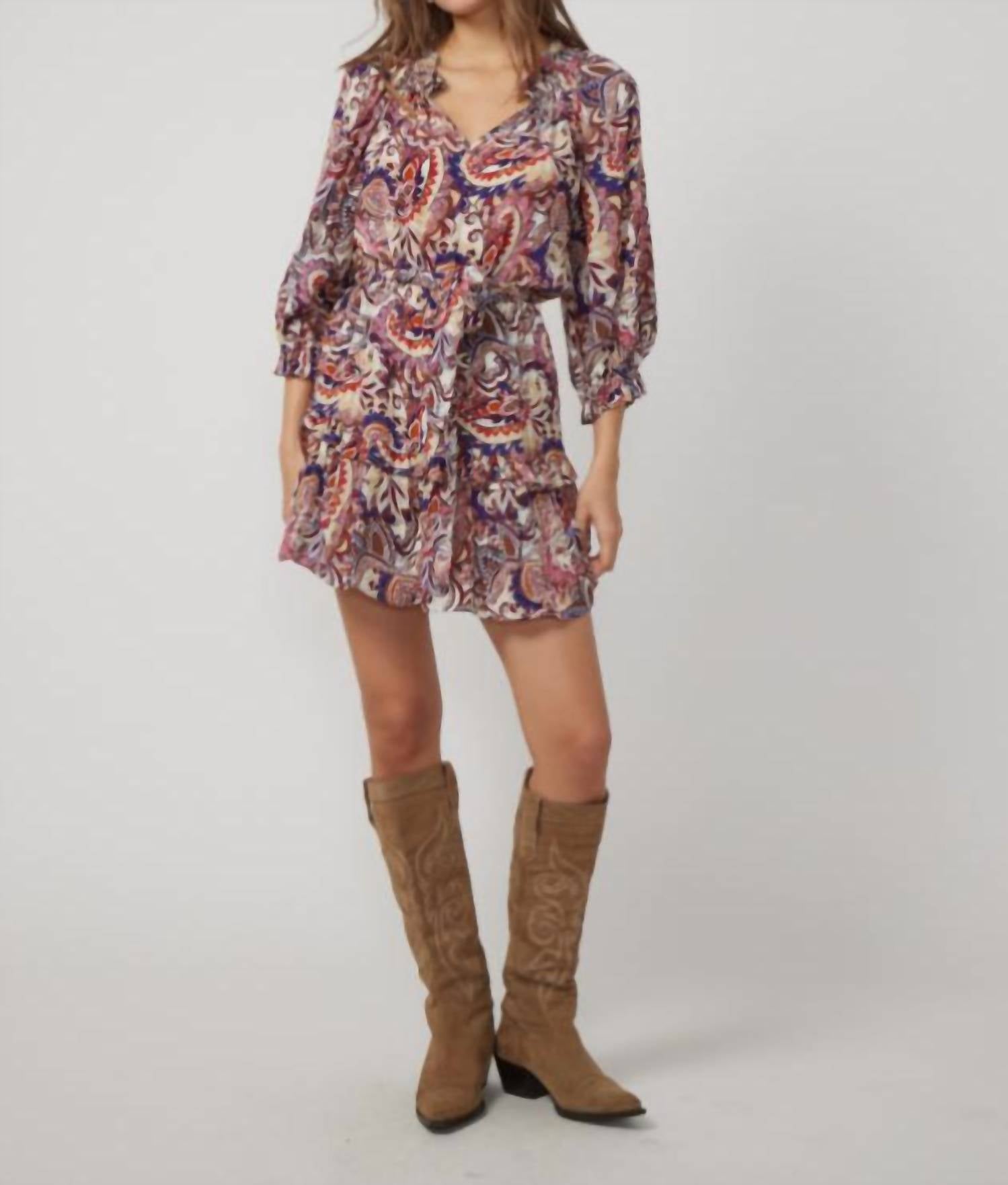 GILNER FARRAR Mel Mini Dress in moonshine mavericks - women's dress