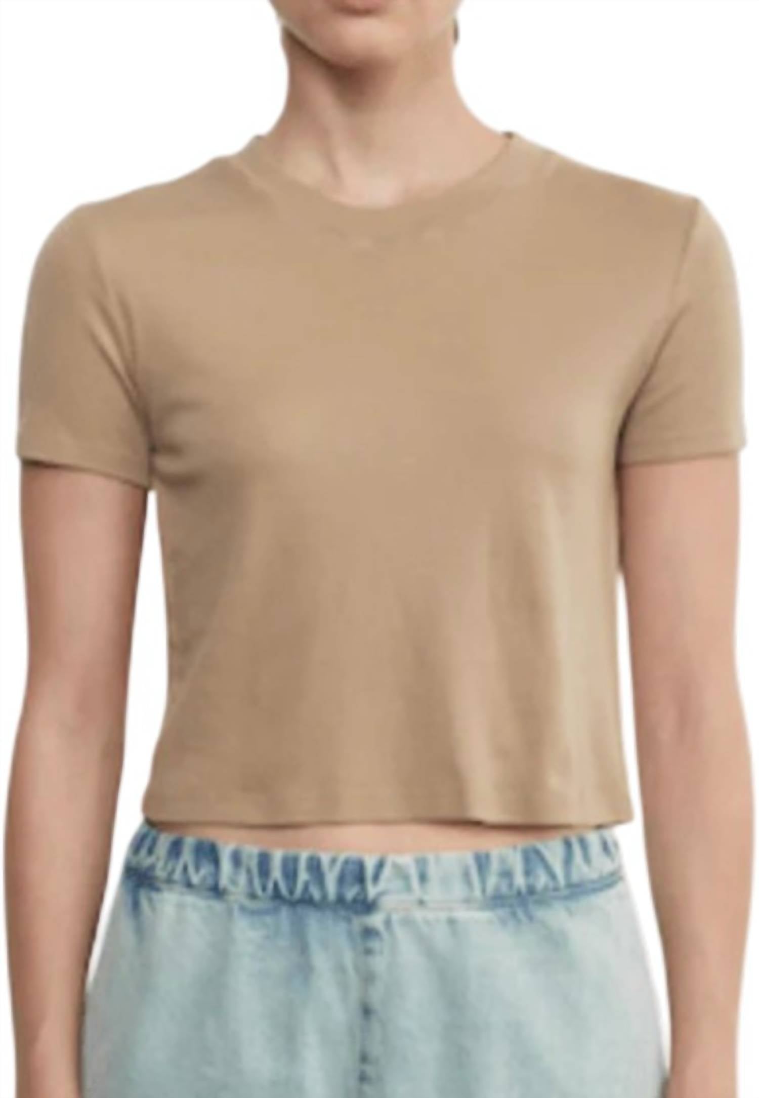 Enza Costa - Essential Perfect Cropped Crew Neck Tee