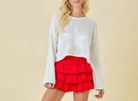 Day + Moon - Star Open Knit Crew Sweater