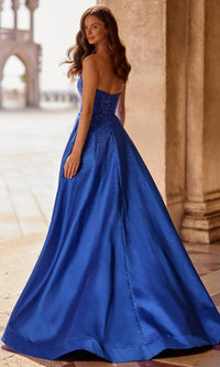 Sherri Hill - Scoop Neckline Bead Encrusted A-line Gown