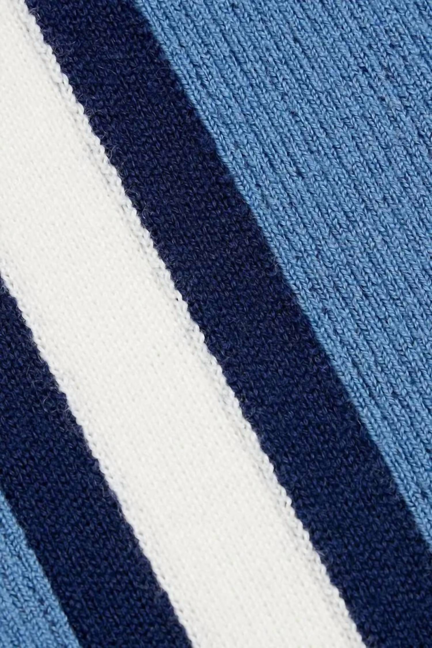 Cordova Roll Neck Azure Stripe Knit Top And Matching Pants Set in blue - women's sleepwear - view 4