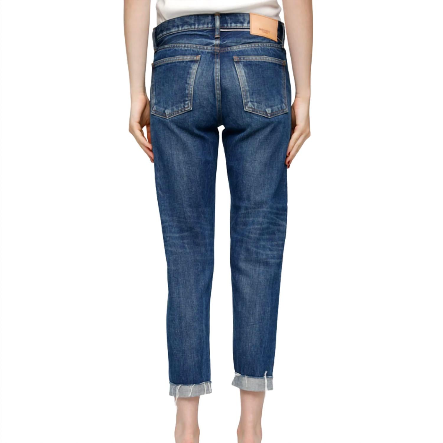 Moussy Wilbur Tapered Jean in blue - women's jeans - detail view