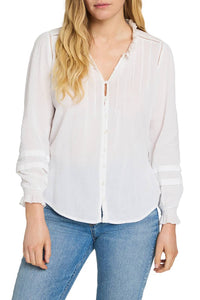 Faherty - Willa Button Front Peasant Blouse