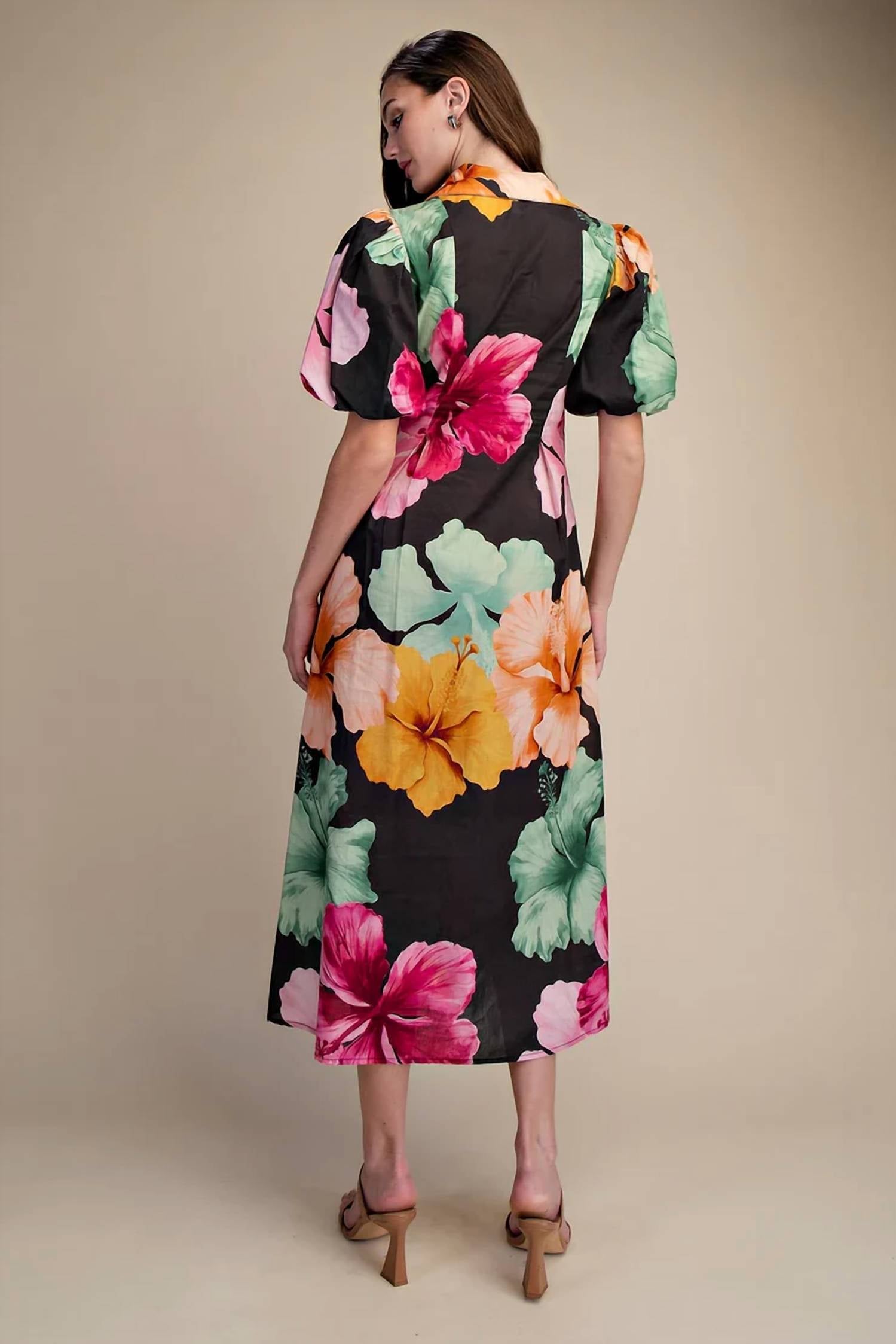 Glam - Hibiscus Collar Dress