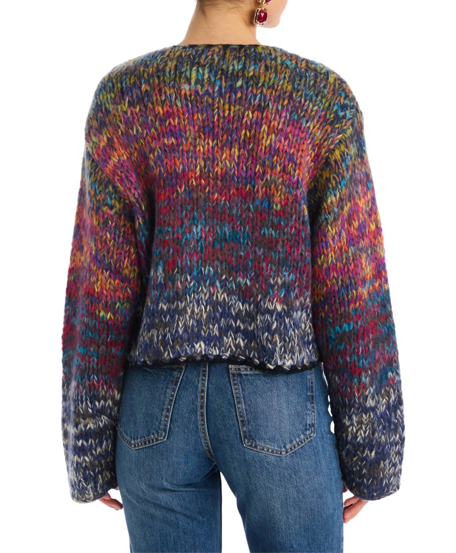 ALLISON NEW YORK Dora Cardigan in rainbow - women's cardigan - alternate view
