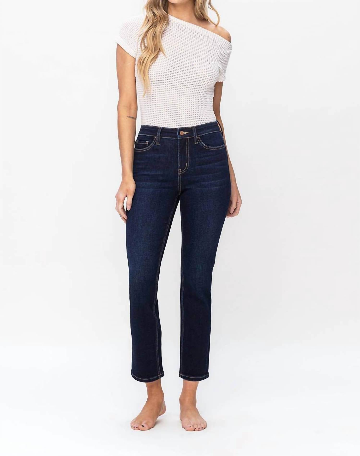 Vervet By Flying Monkey - High Rise Ankle Slim Straight Jeans
