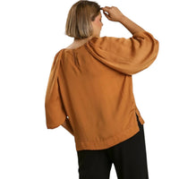 Umgee - Washed Satin Balloon Sleeve Top