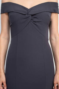 Aidan Mattox - Off-shoulder Mermaid Solid Crepe Dress