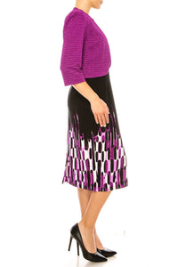 Maya Brooke - Abstract Print Cropped Jacket Dress