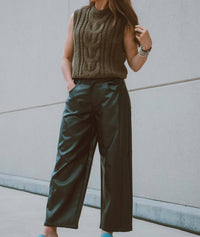 MIOU MUSE Broadway Barrel Wide Leg Pants in black - women's pants - alternate view