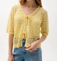 Joseph Ribkoff - Open Knit Short Sleeves Cardigan