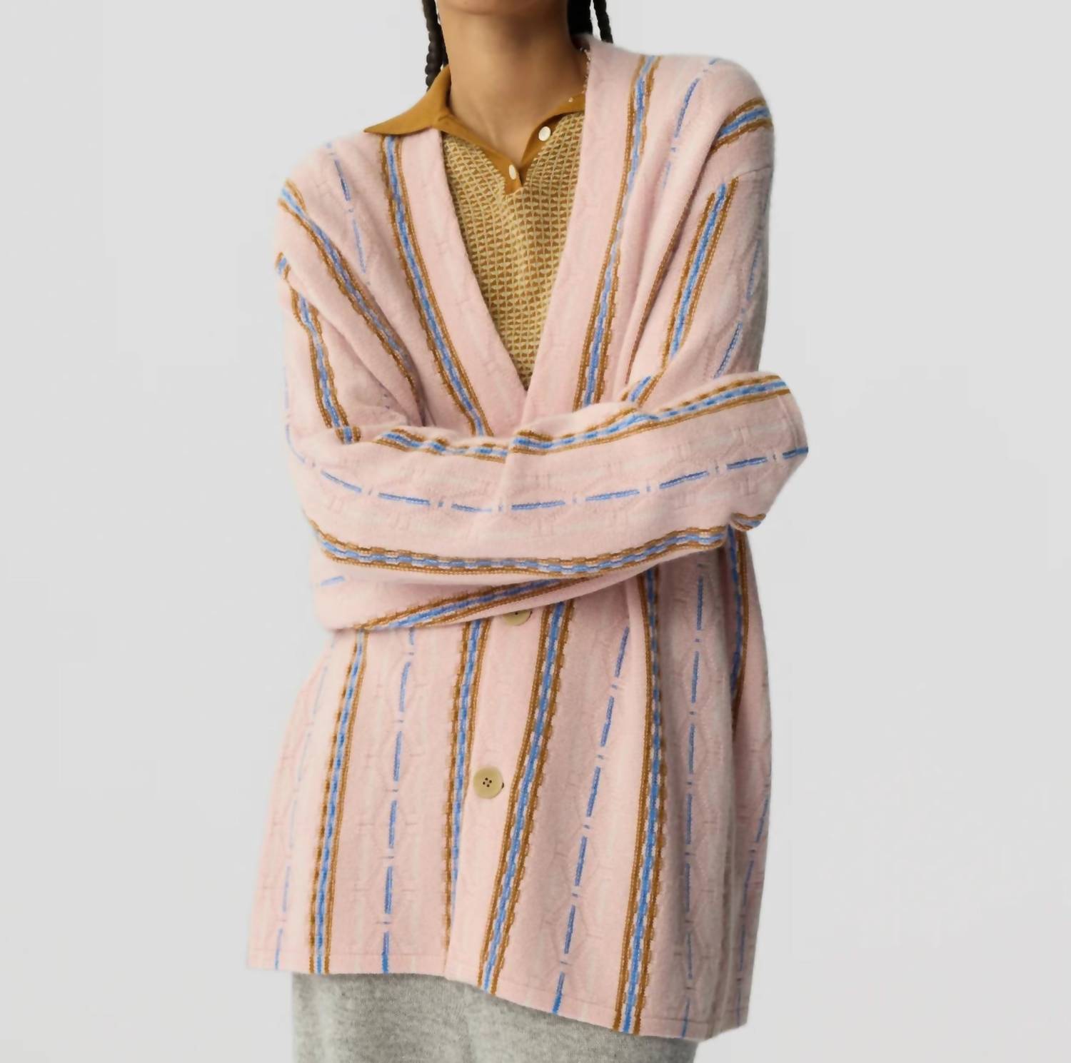 Guest In Residence Baja Everywear Cardigan in residence baja everywear cardigan in powder pink - women's cardigan
