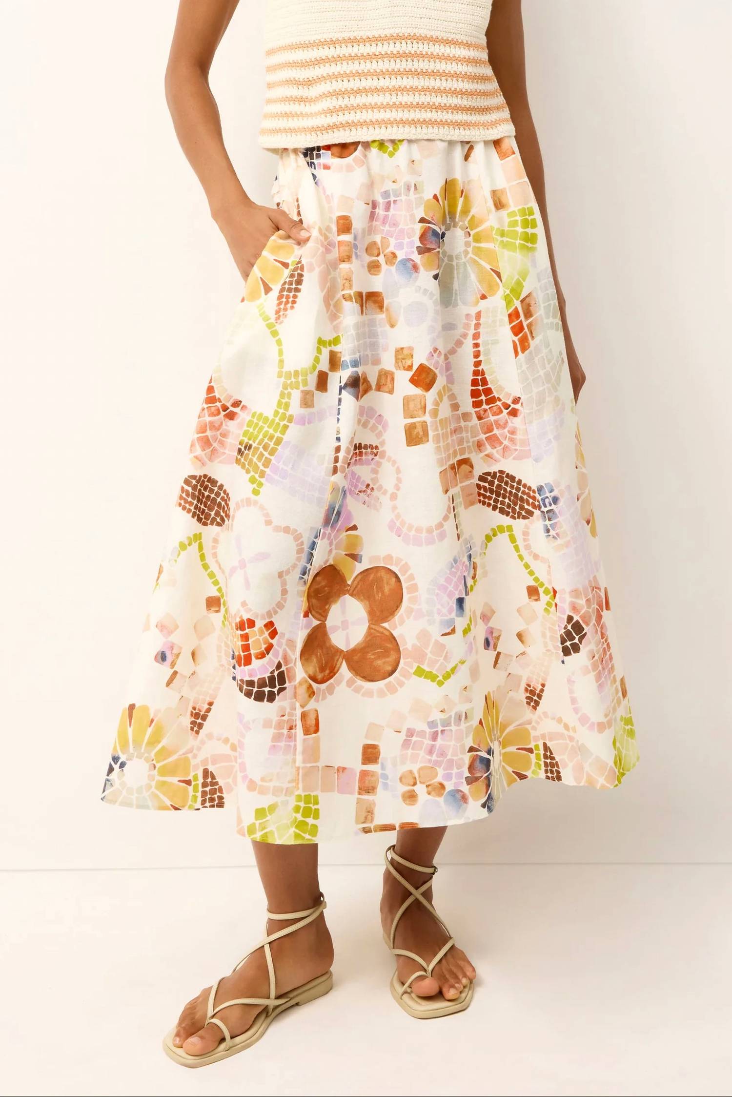 Marie Oliver - Sasha Travertine Skirt
