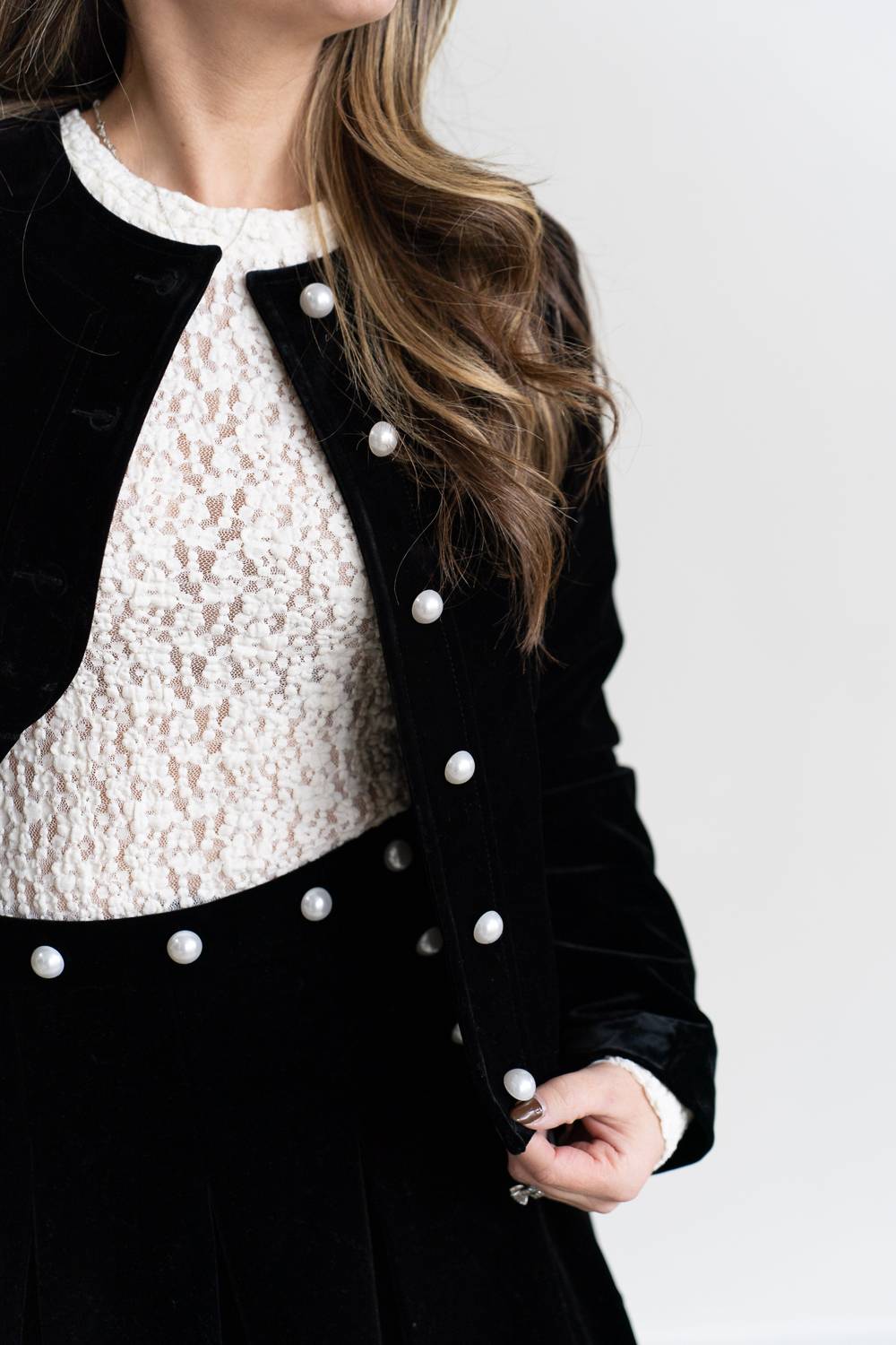 Tcec - Georgie Pearl Button Front Jacket