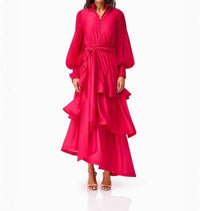 ELLIATT Thalia Asymmetrical Gown in fuschia - women's dress