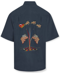 Bamboo Cay - Men's Santa Bless America Embroidered Shirt