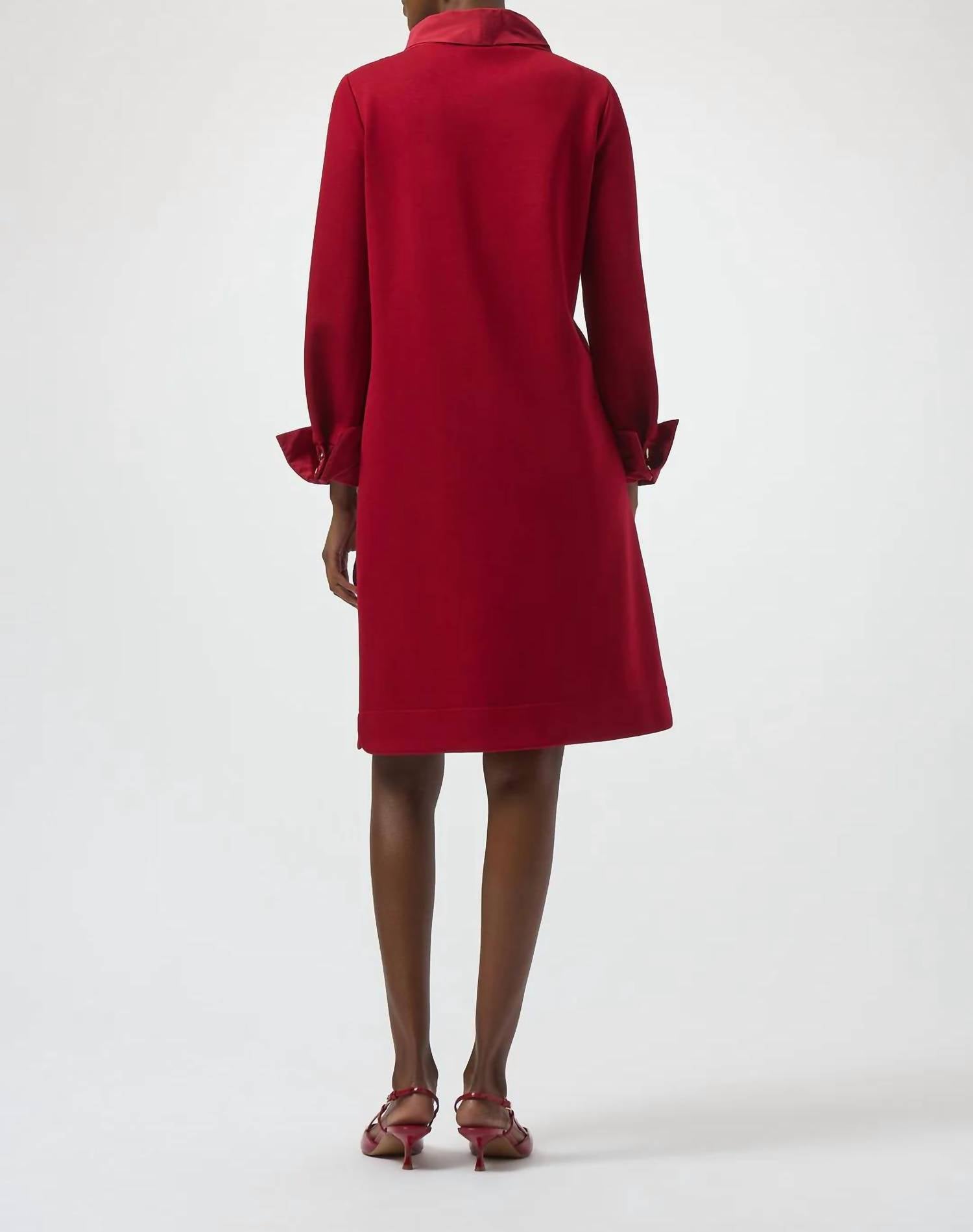 Joseph Ribkoff - Mock Neck Long Cuffed Sleeve Trapeze Dress