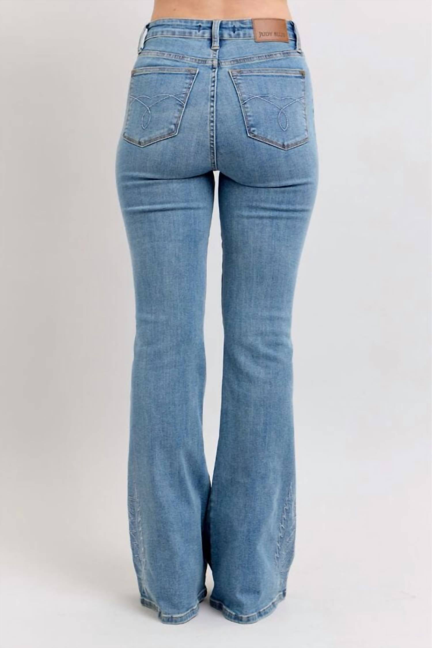 Judy Blue - Western Embroidery Detail Flare Jeans