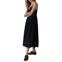 THE GREAT. Women's The Reyes Dress in black - women's dress - alternate view
