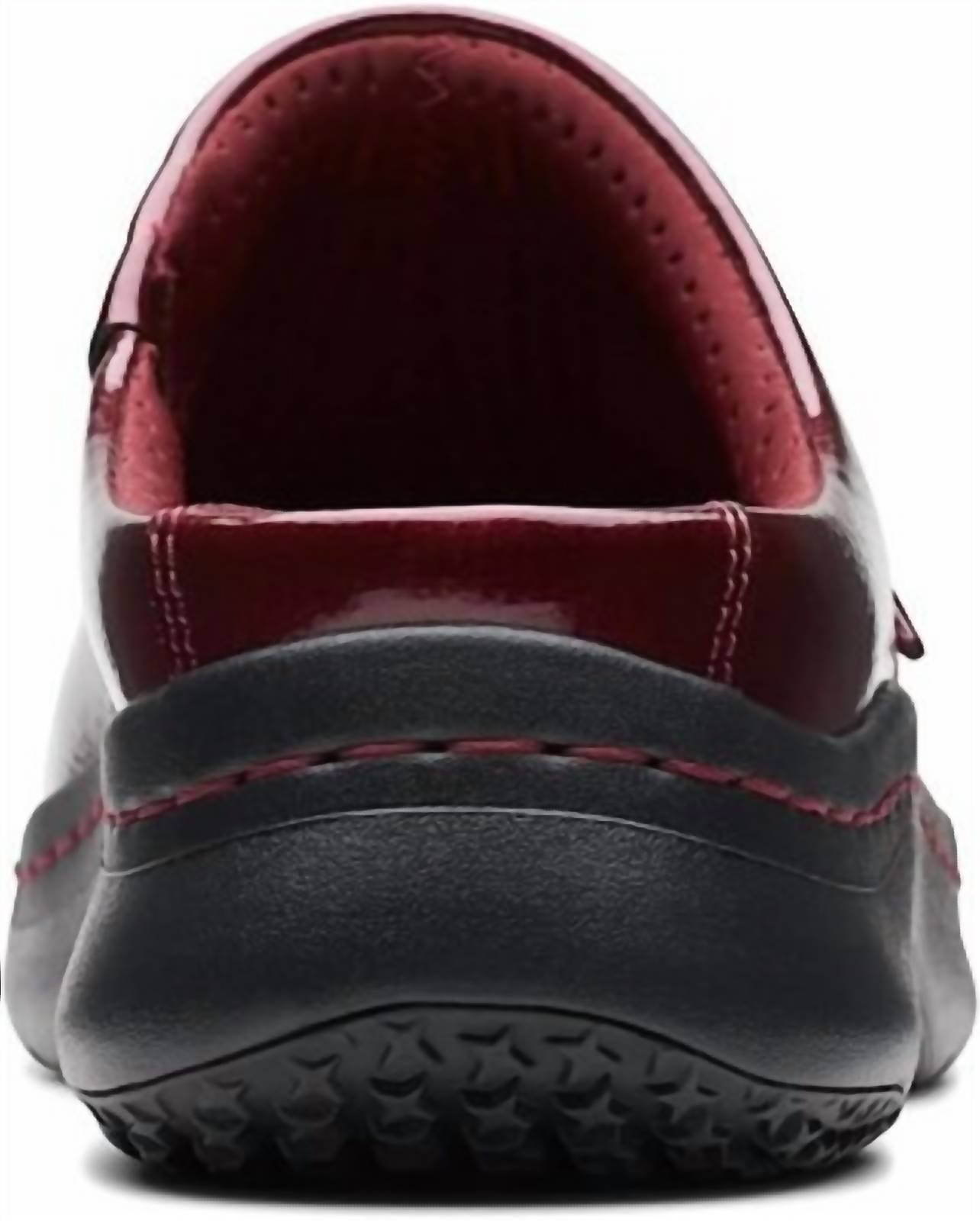 Clarks Women's Pro Clog in burgundy patent - women's shoe - view 4