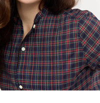 Ann Mashburn Hattie Shirt in navy red stewart tartan poplin - women's shirt - view 5