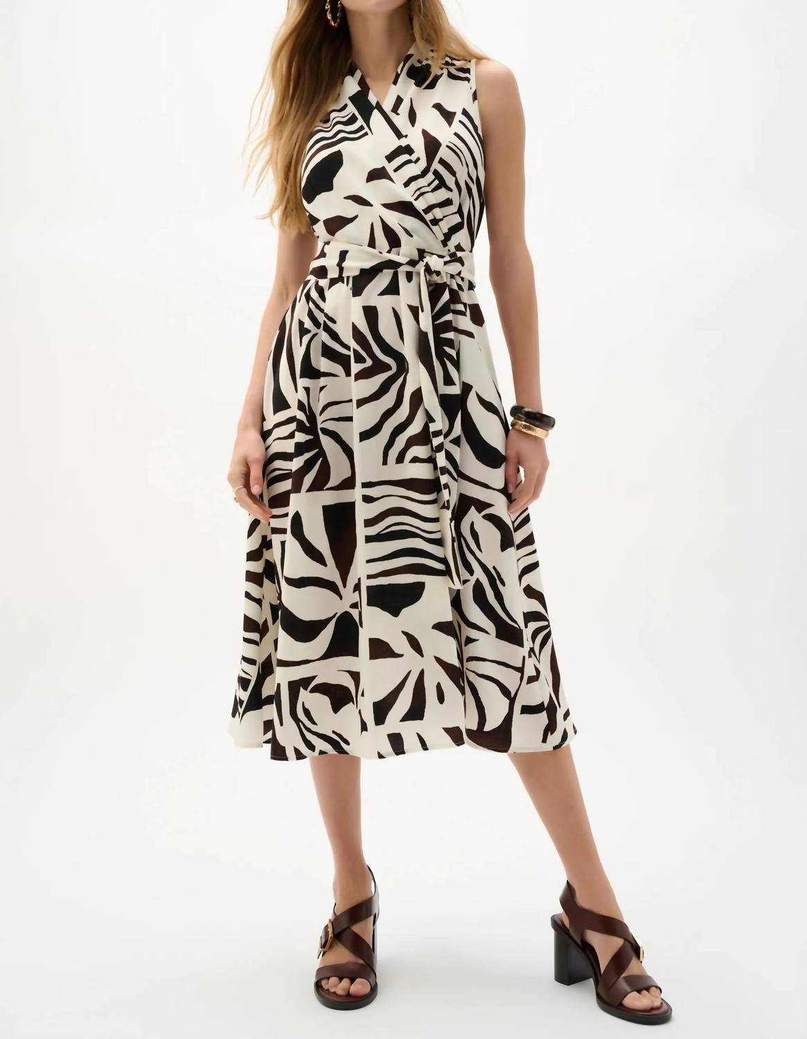 Joseph Ribkoff - Tropical Fit And Flare Wrap Dress