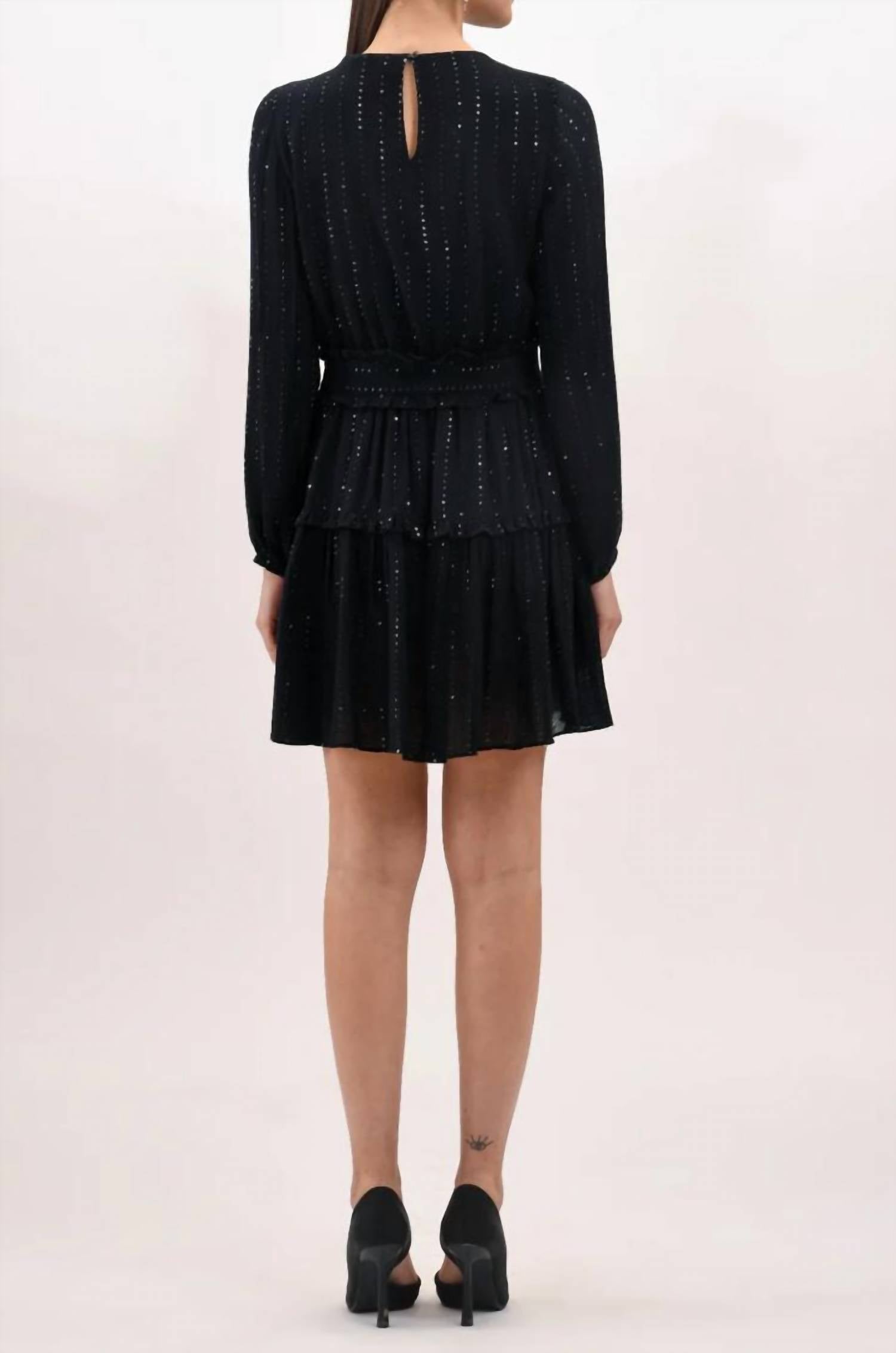 West Of Women's Starlight Mini Dress in black - women's dress - detail view