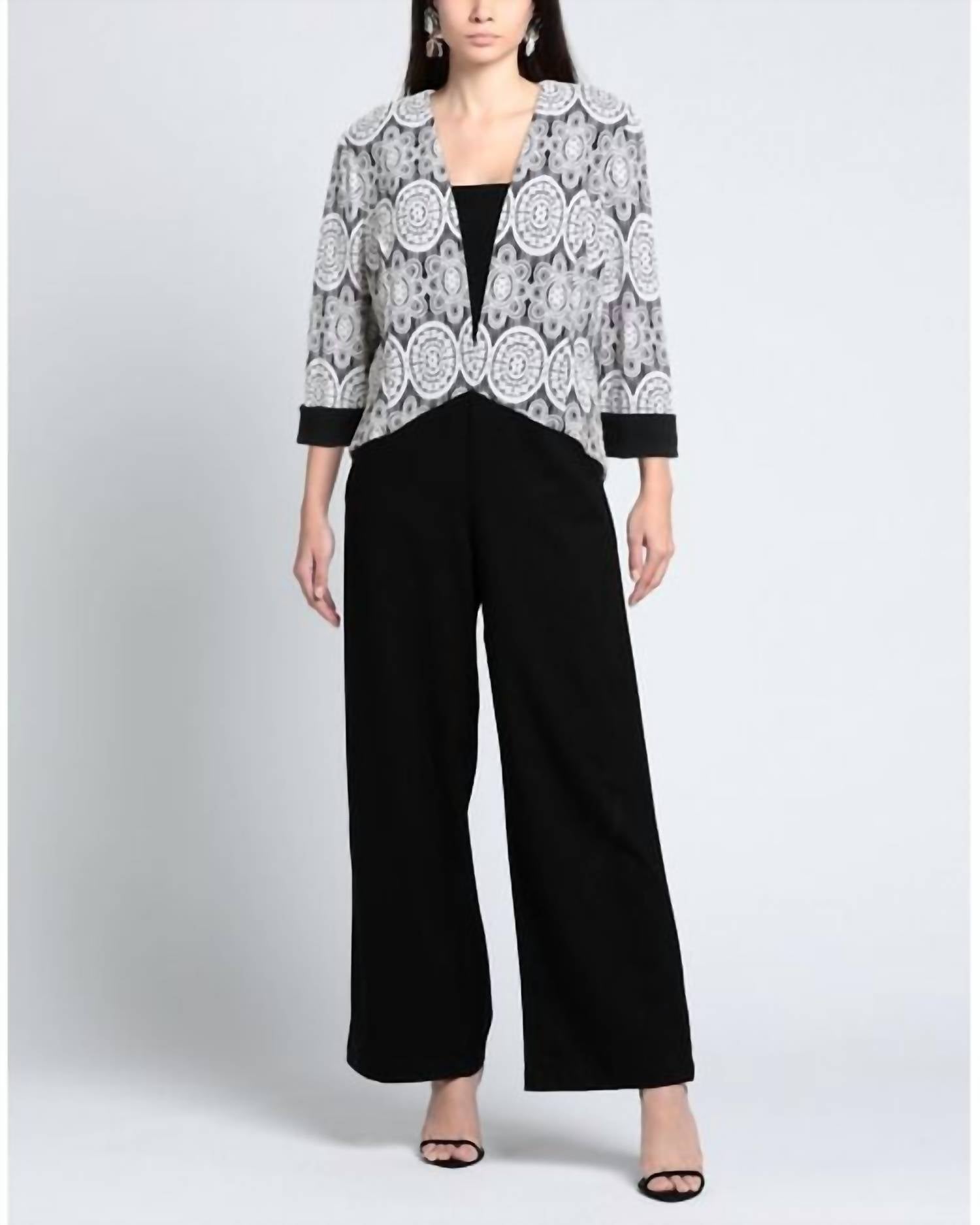 Joseph Ribkoff - Embroidered Floral 3/4 Sleeves Jacket