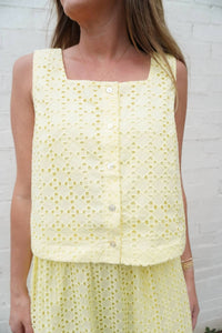 Entro - Eyelet Button Front Top