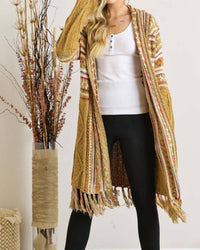 Adora - Maya Fringe Hem Aztec Cardigan