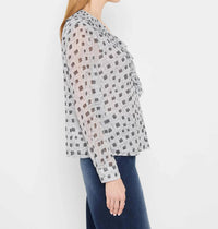 Nic + Zoe - Dotty Squares Ruffle Top