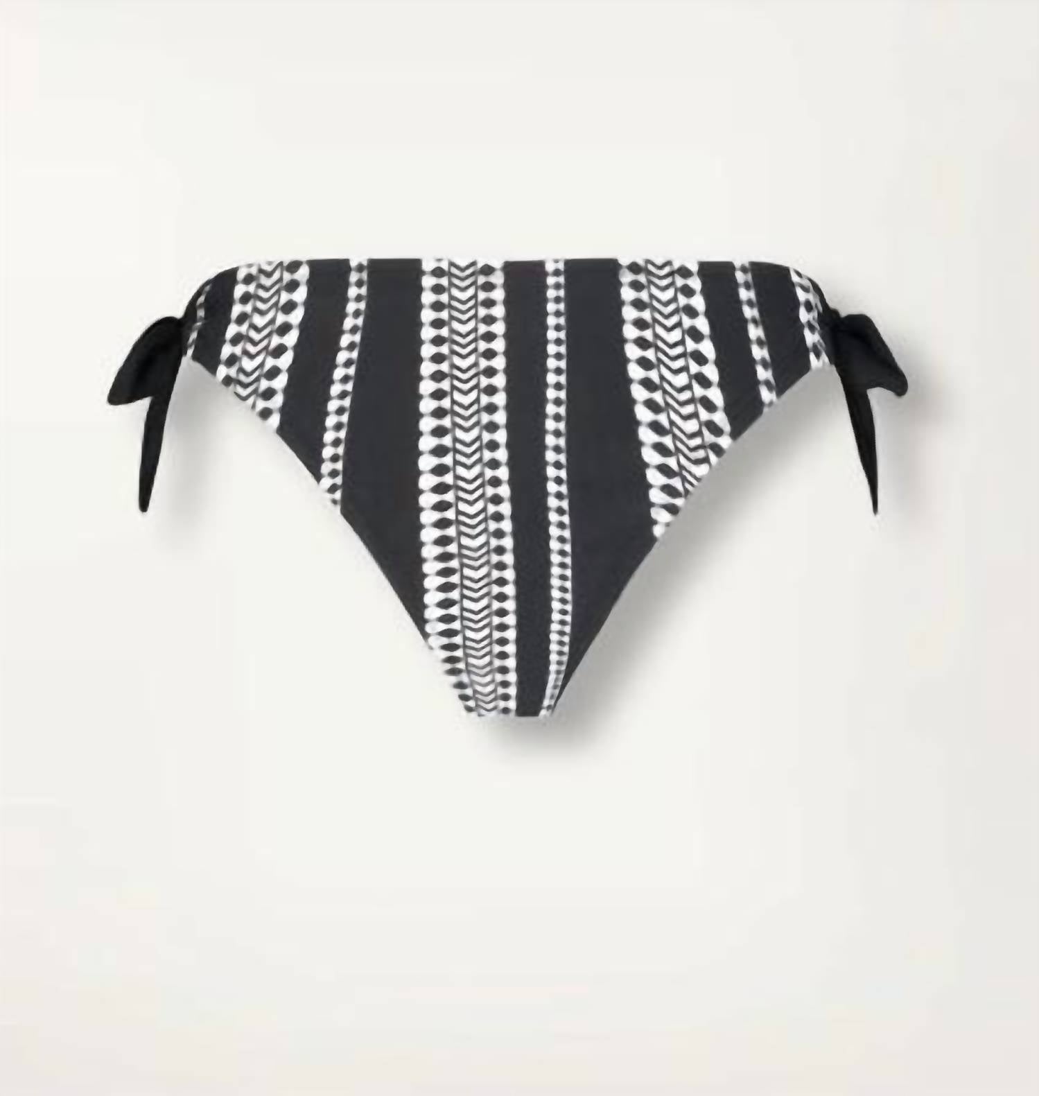 LEMLEM Side Tie Bottom in black and white - women's swimwear - view 4