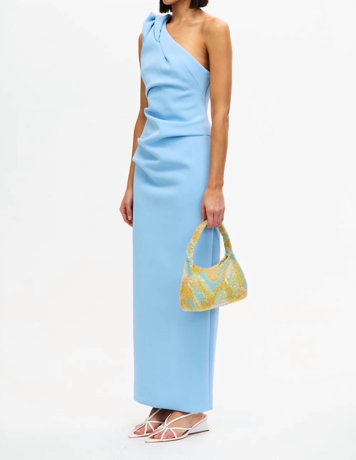ACLER BRACORA MAXI DRESS in bluebell - women's dress - detail view
