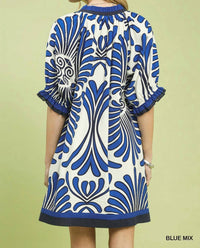Umgee - Mix Printed V-Neck Dress