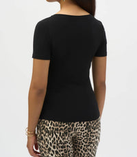 Joseph Ribkoff - Drape Front Buckle Detail Fitted Top