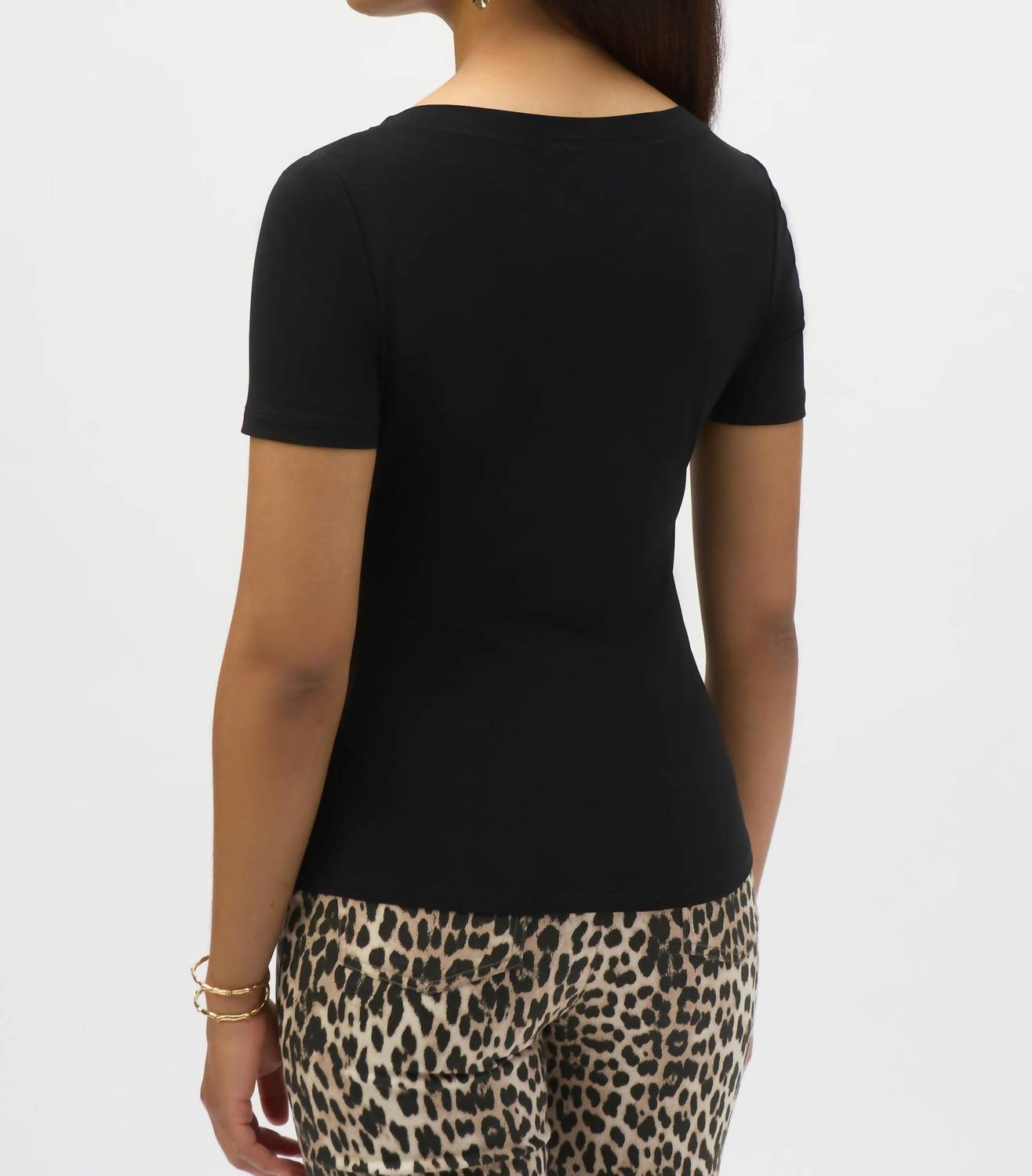 Joseph Ribkoff - Drape Front Buckle Detail Fitted Top