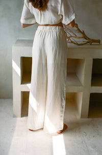 By Together High Waisted Wide Leg Pants in white - women's pants - detail view