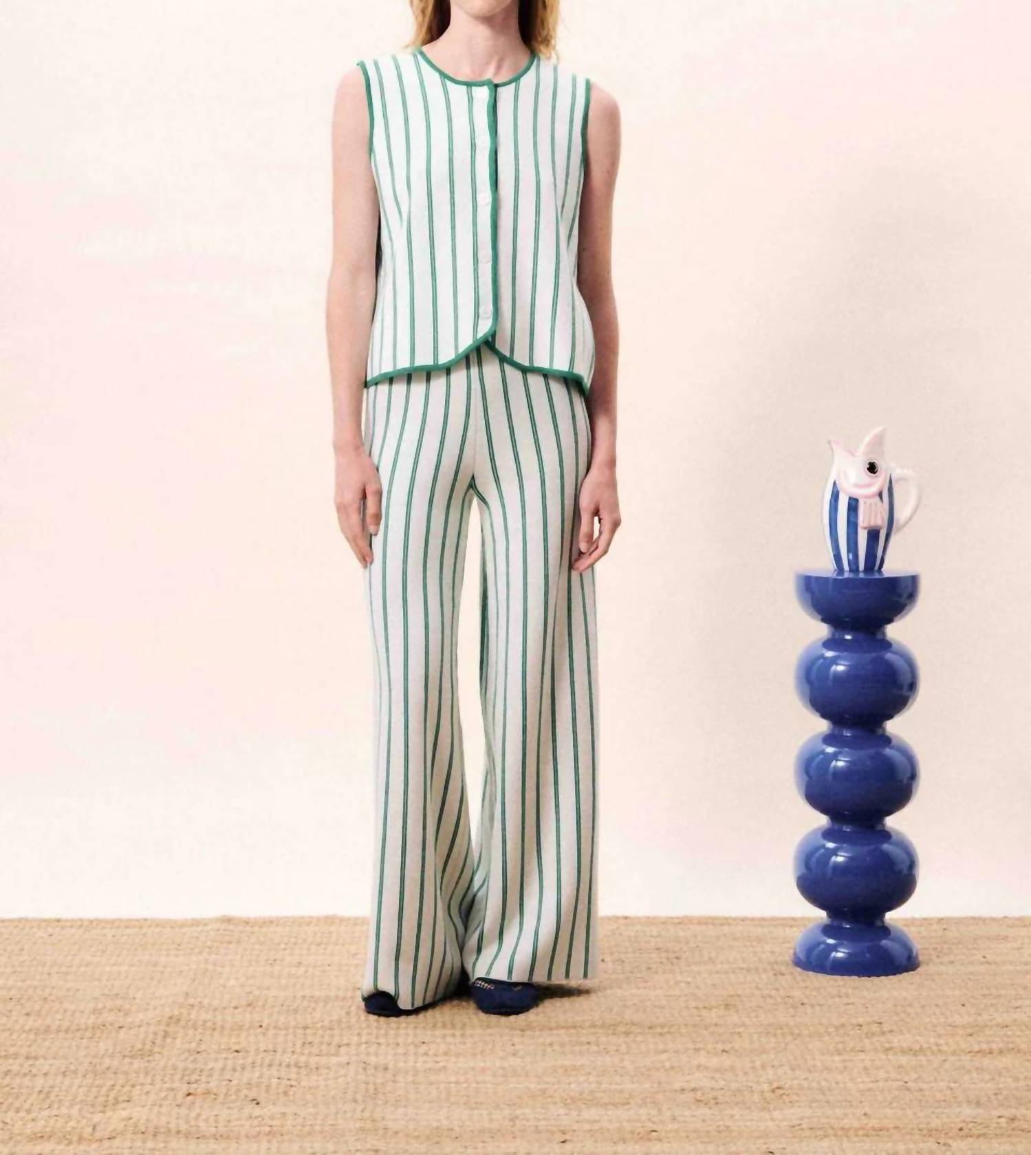 Frnch - Niagara Cardigan Striped Tank Top