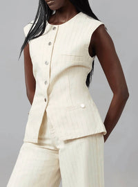 Lola Denim - Striped Denim Vest